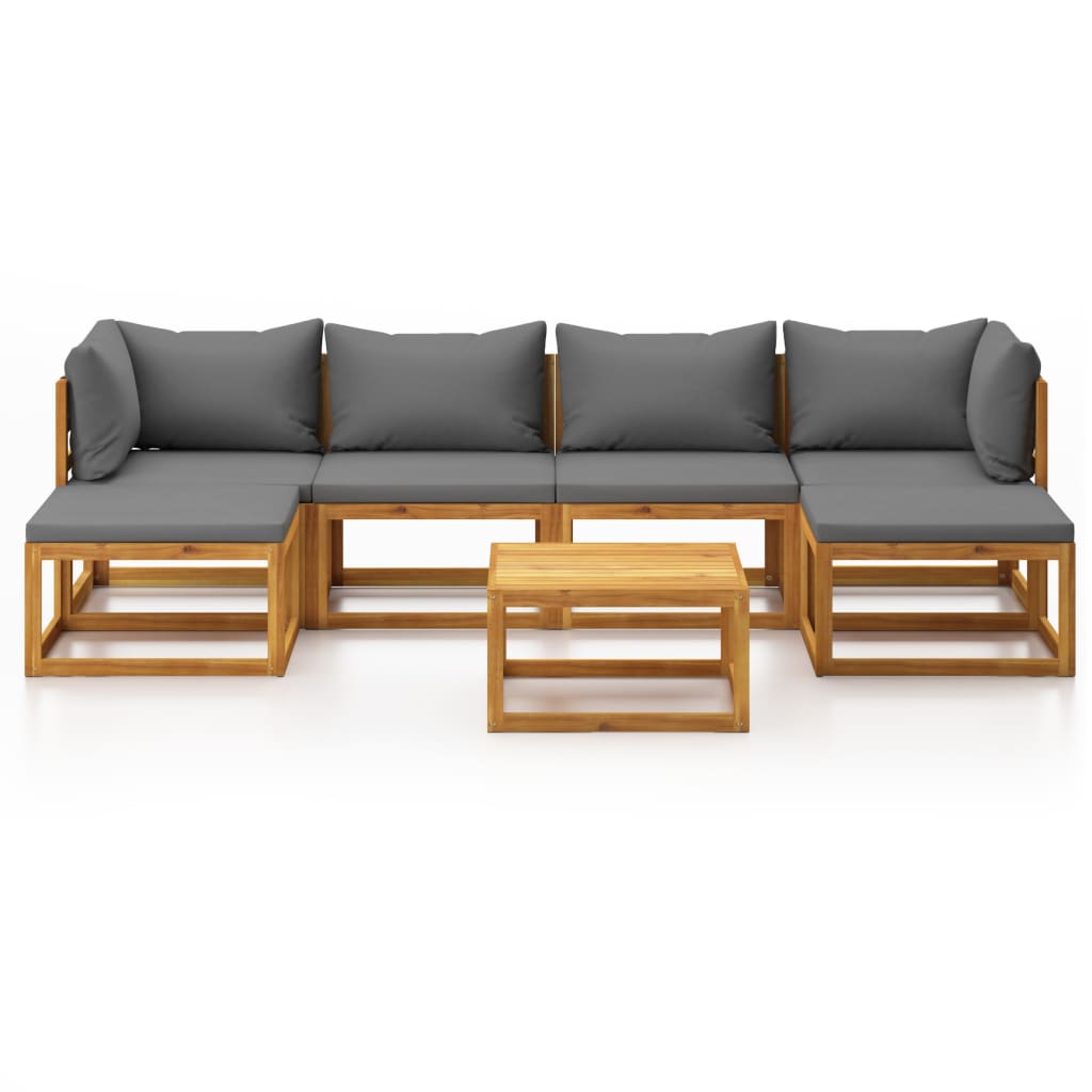 7-delige Loungeset met kussens massief acaciahout is nu te koop bij PeponiXL, paradijselijk wonen!