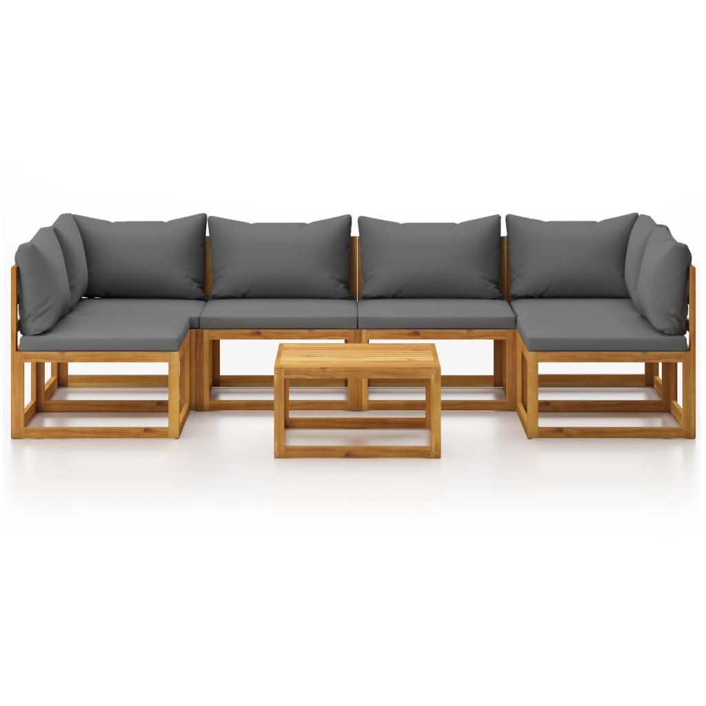 7-delige Loungeset met kussens massief acaciahout is nu te koop bij PeponiXL, paradijselijk wonen!