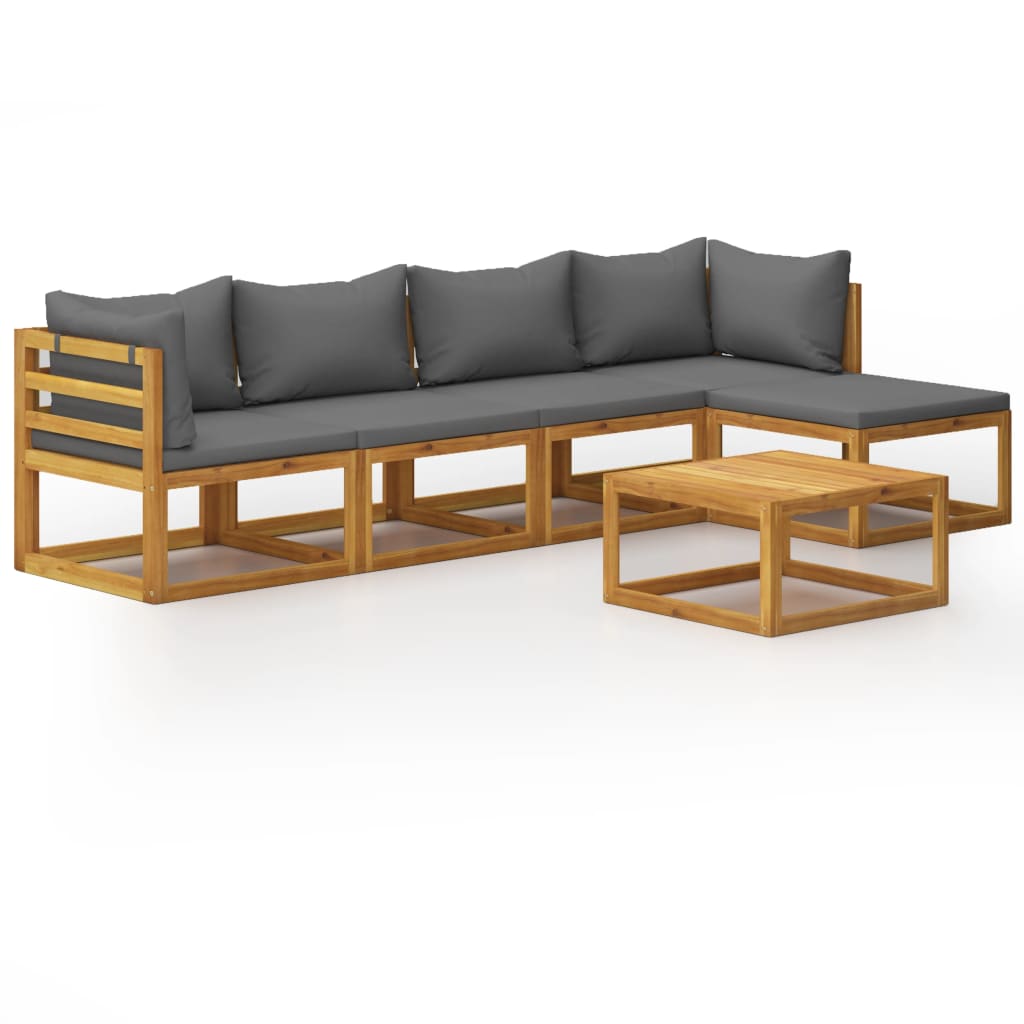 6-delige Loungeset met kussens massief acaciahout is nu te koop bij PeponiXL, paradijselijk wonen!