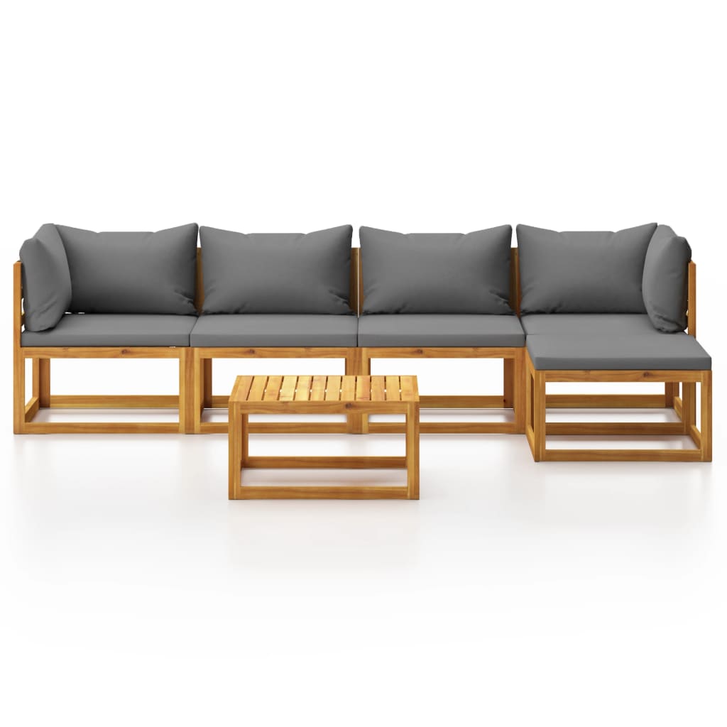 6-delige Loungeset met kussens massief acaciahout is nu te koop bij PeponiXL, paradijselijk wonen!