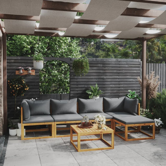 6-delige Loungeset met kussens massief acaciahout is nu te koop bij PeponiXL, paradijselijk wonen!