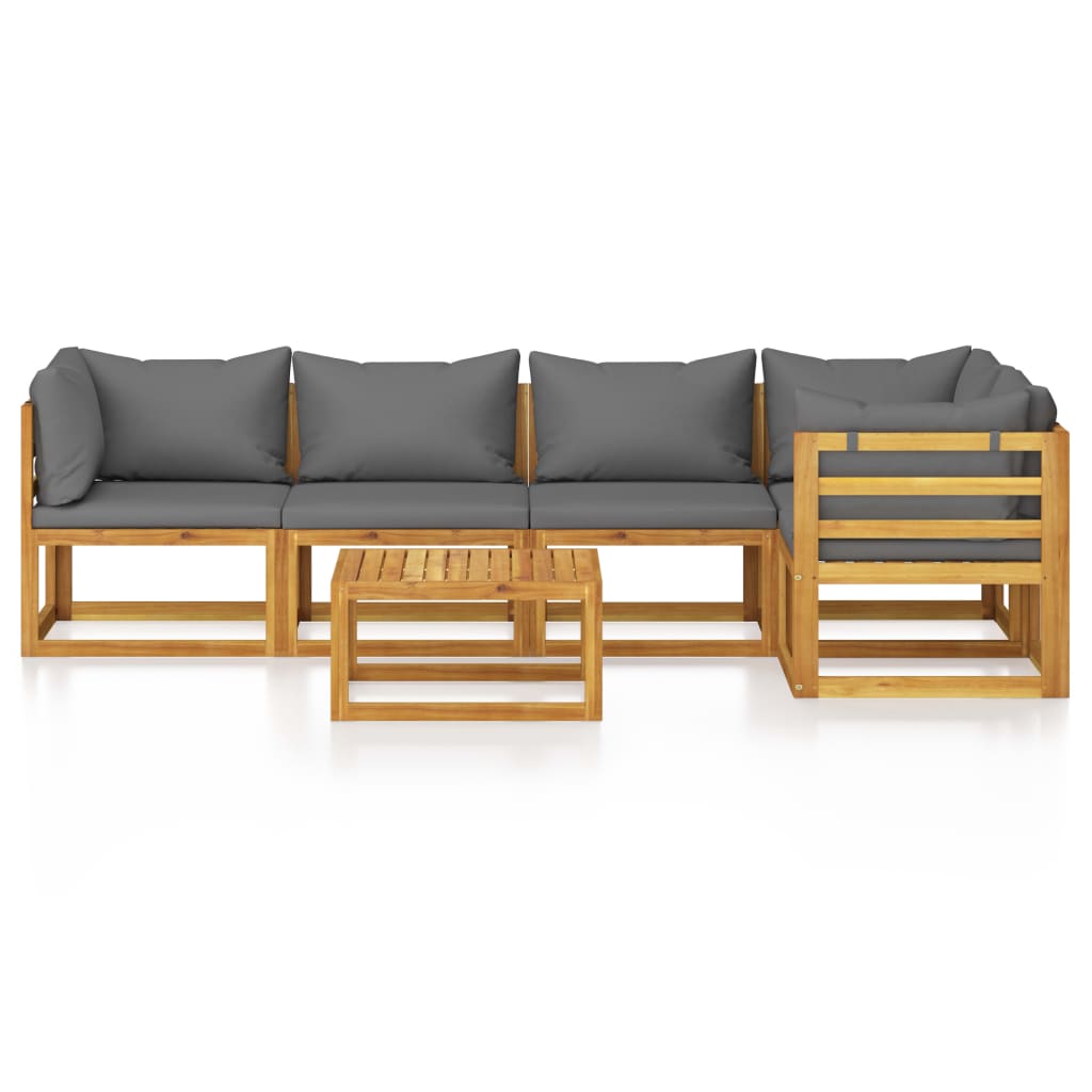 6-delige Loungeset met kussens massief acaciahout is nu te koop bij PeponiXL, paradijselijk wonen!