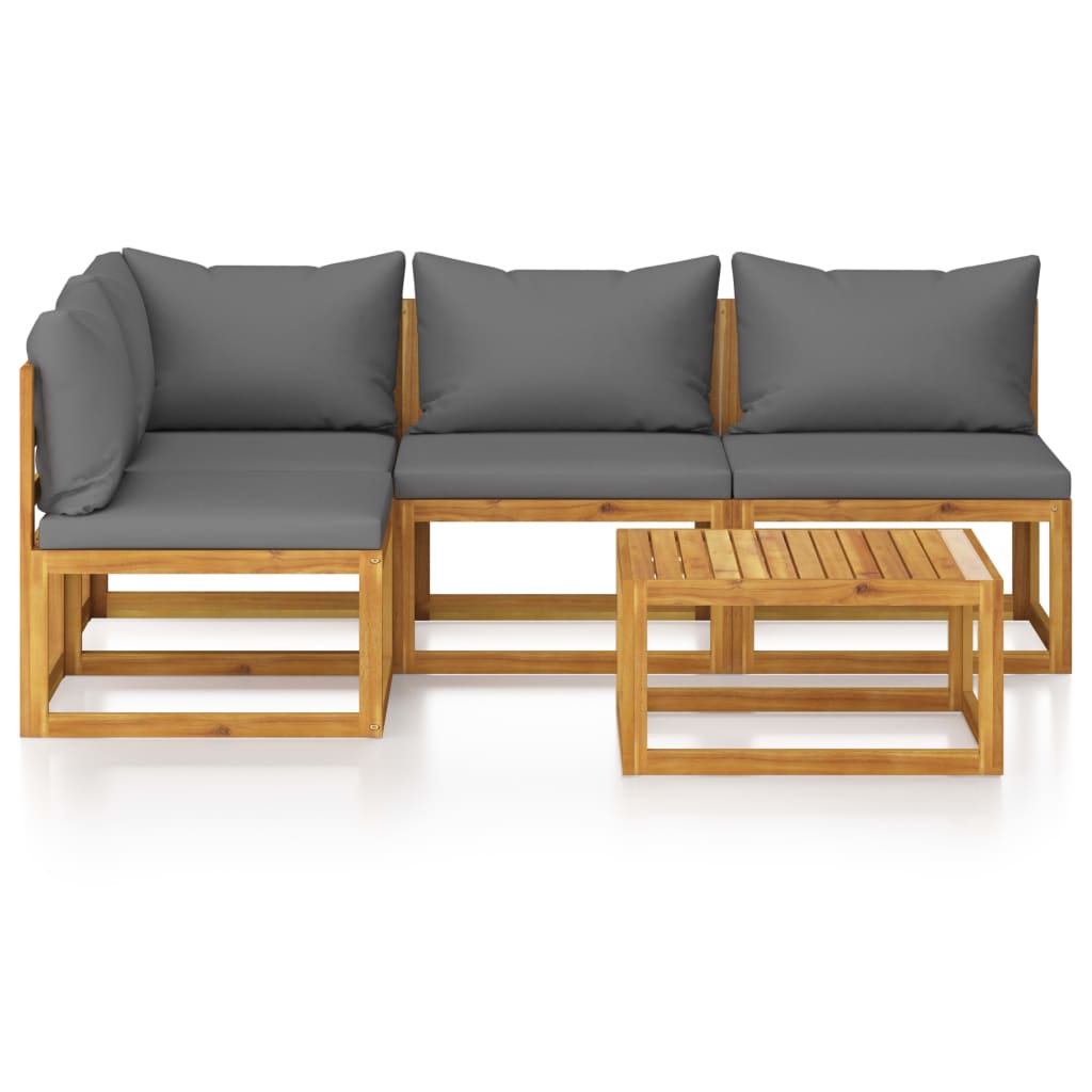5-delige Loungeset met kussens massief acaciahout is nu te koop bij PeponiXL, paradijselijk wonen!