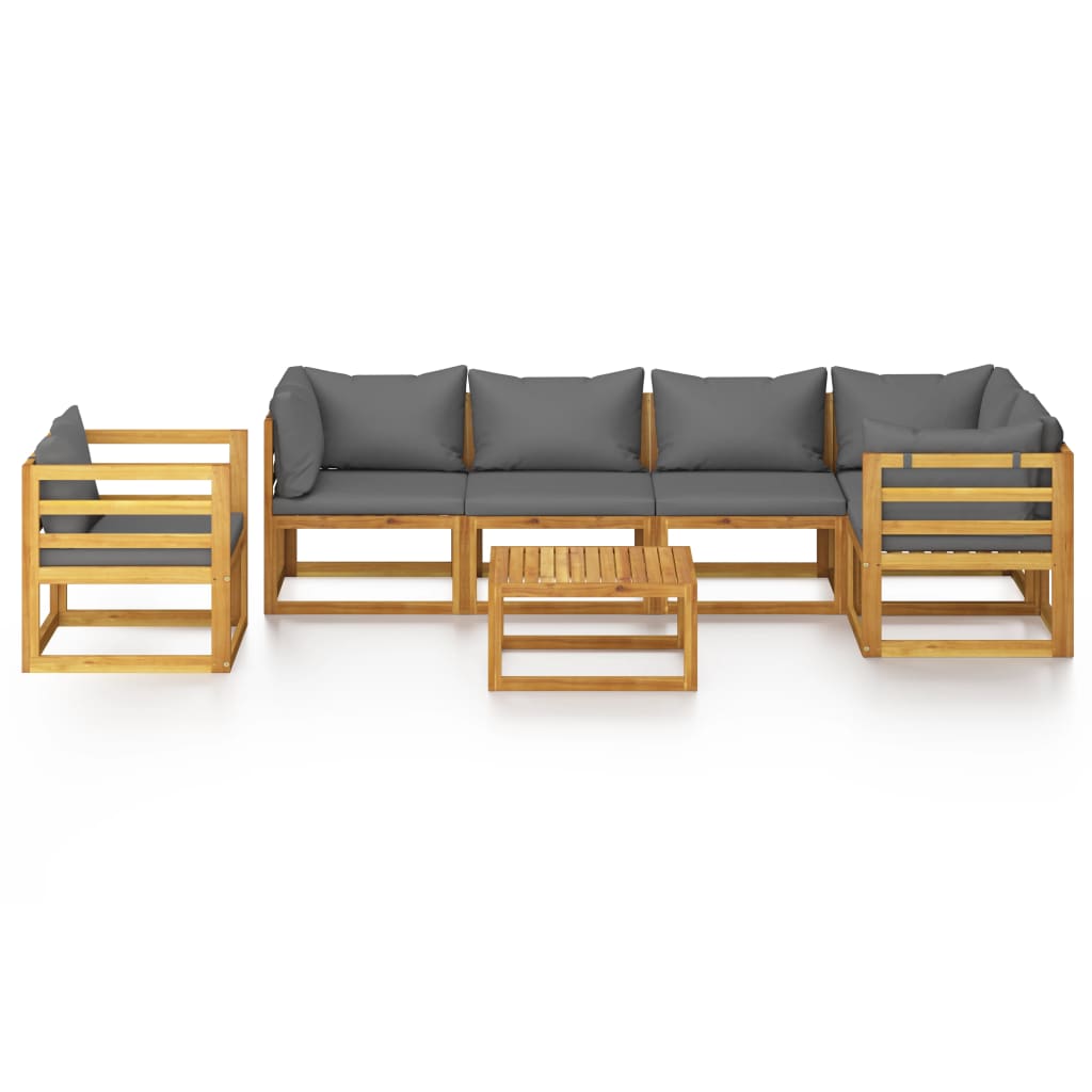 7-delige Loungeset met kussens massief acaciahout is nu te koop bij PeponiXL, paradijselijk wonen!