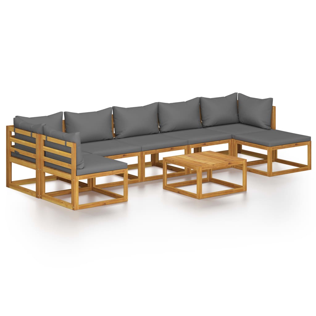 8-delige Loungeset met kussens massief acaciahout is nu te koop bij PeponiXL, paradijselijk wonen!