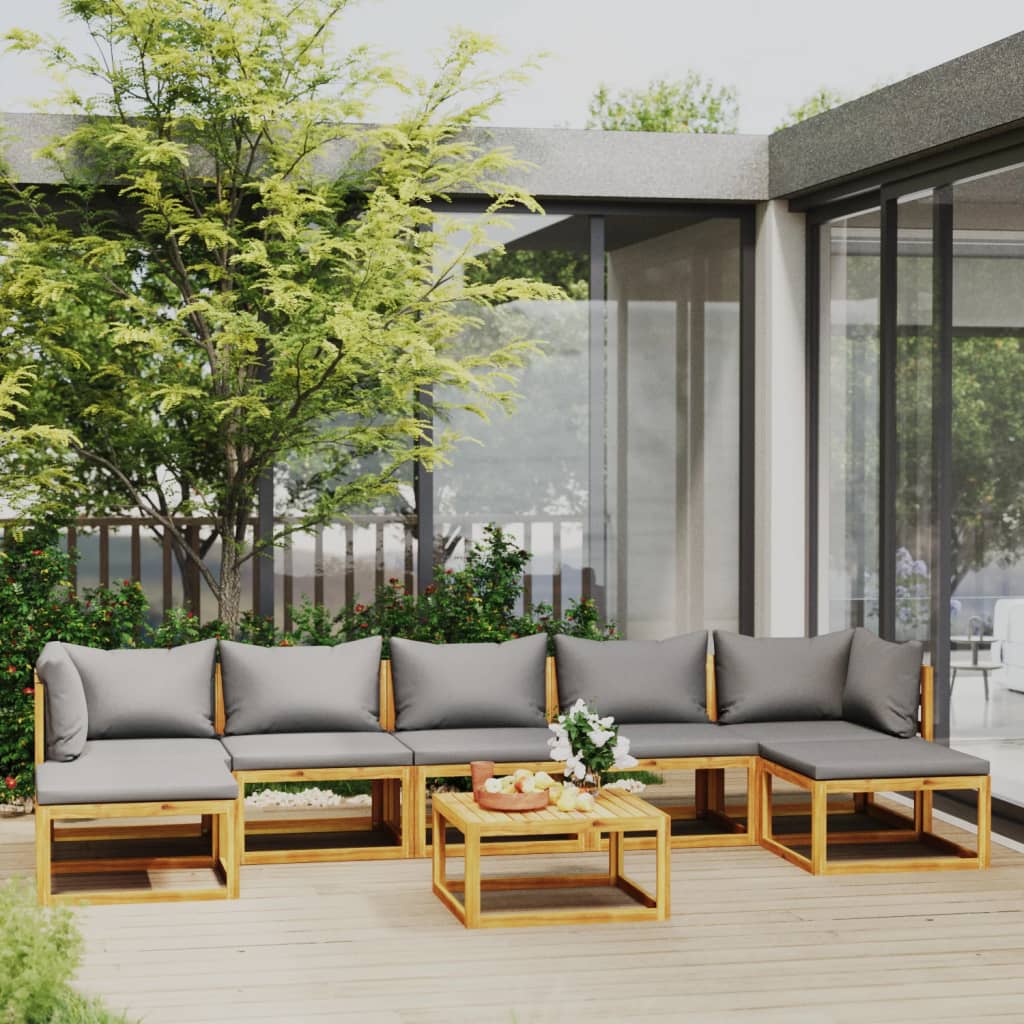 8-delige Loungeset met kussens massief acaciahout is nu te koop bij PeponiXL, paradijselijk wonen!