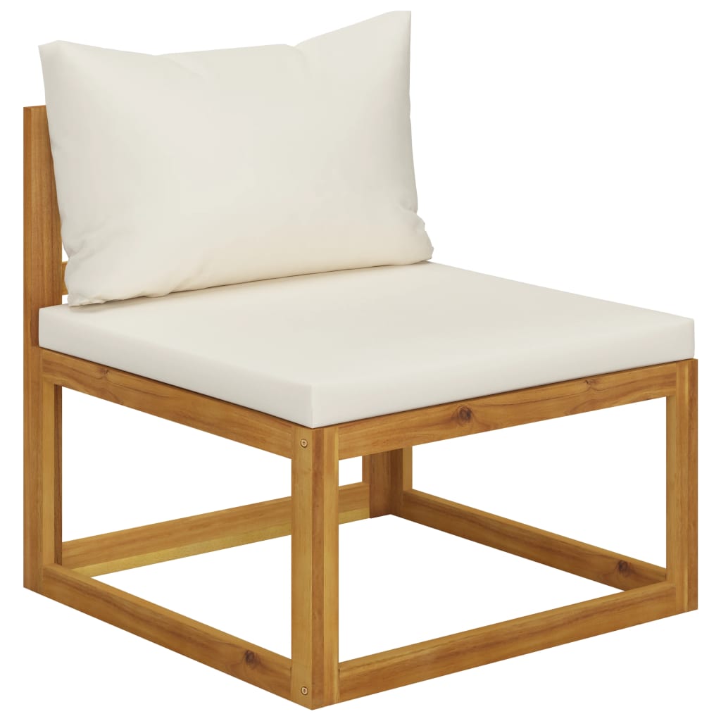 7-delige Loungeset met kussens massief acaciahout crème is nu te koop bij PeponiXL, paradijselijk wonen!