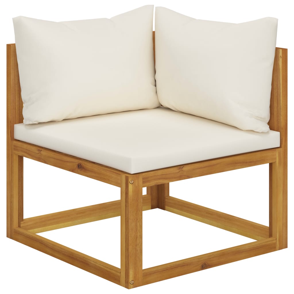 9-delige Loungeset met kussens massief acaciahout crème is nu te koop bij PeponiXL, paradijselijk wonen!