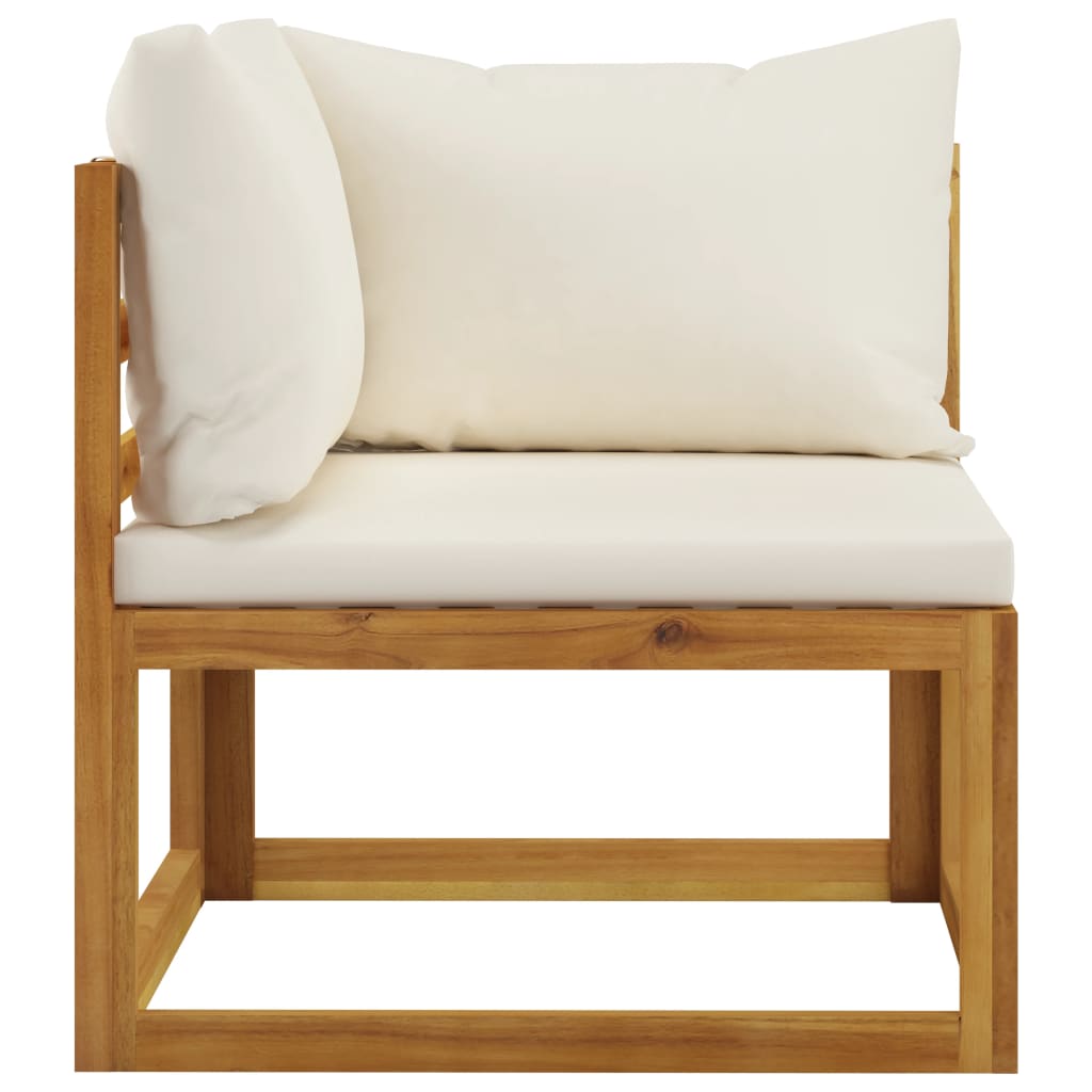 7-delige Loungeset met kussens massief acaciahout crème is nu te koop bij PeponiXL, paradijselijk wonen!