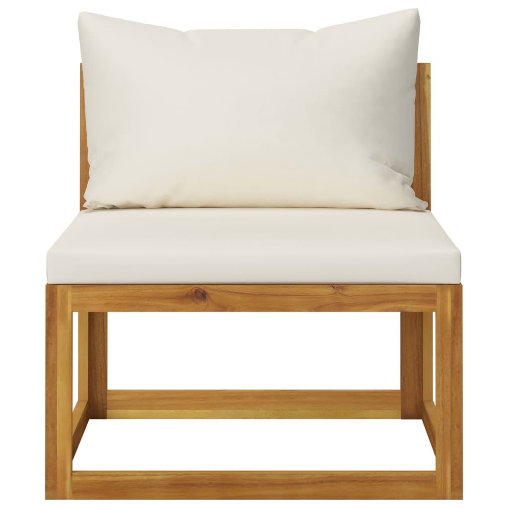 4-delige Loungeset met kussens massief acaciahout crème is nu te koop bij PeponiXL, paradijselijk wonen!