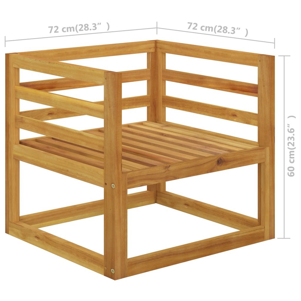 7-delige Loungeset met kussens massief acaciahout crème is nu te koop bij PeponiXL, paradijselijk wonen!