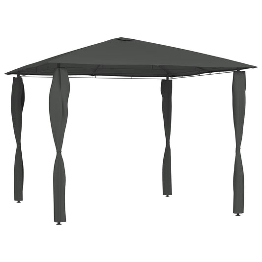 Prieel met paalhoezen 160 g/m² 3x3x2,6 m antracietkleurig is nu te koop bij PeponiXL, paradijselijk wonen!
