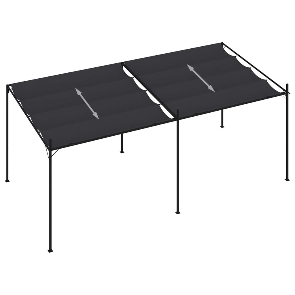 Prieel met uittrekbaar dak 600x300x233 cm antracietkleurig is nu te koop bij PeponiXL, paradijselijk wonen!