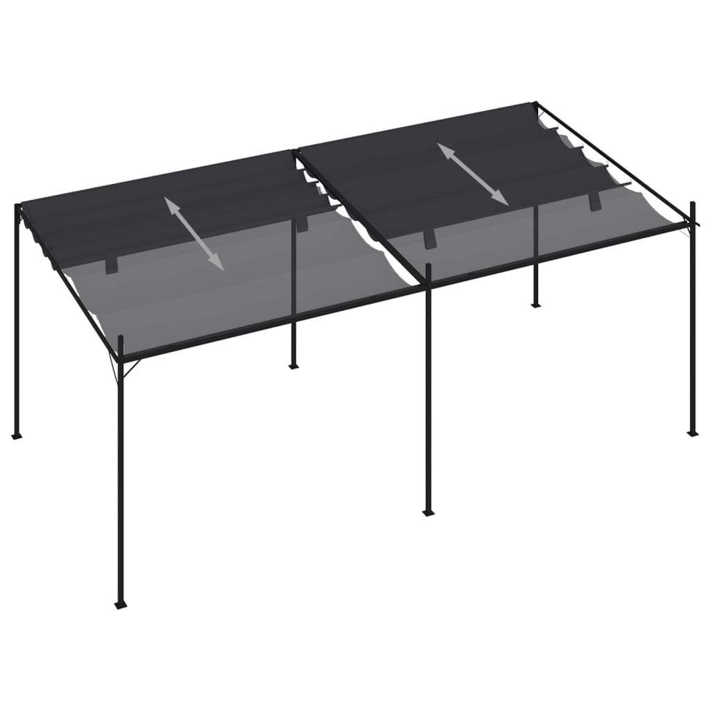 Prieel met uittrekbaar dak 600x300x233 cm antracietkleurig is nu te koop bij PeponiXL, paradijselijk wonen!