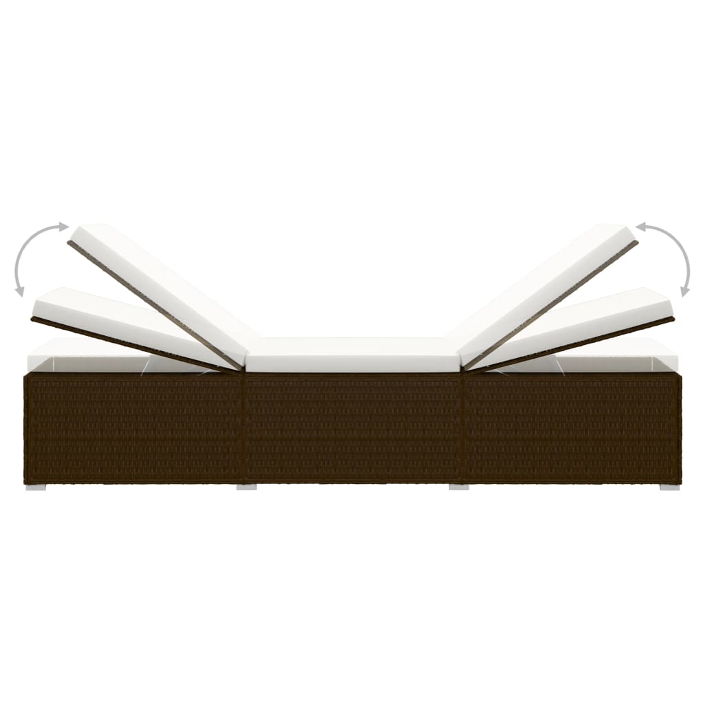 3-delige Ligbeddenset met theetafel poly rattan bruin is nu te koop bij PeponiXL, paradijselijk wonen!
