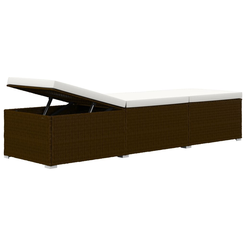3-delige Ligbeddenset met theetafel poly rattan bruin is nu te koop bij PeponiXL, paradijselijk wonen!