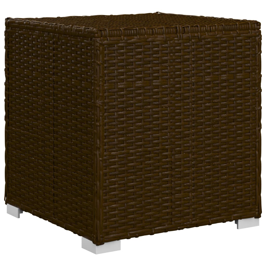 3-delige Ligbeddenset met theetafel poly rattan bruin is nu te koop bij PeponiXL, paradijselijk wonen!