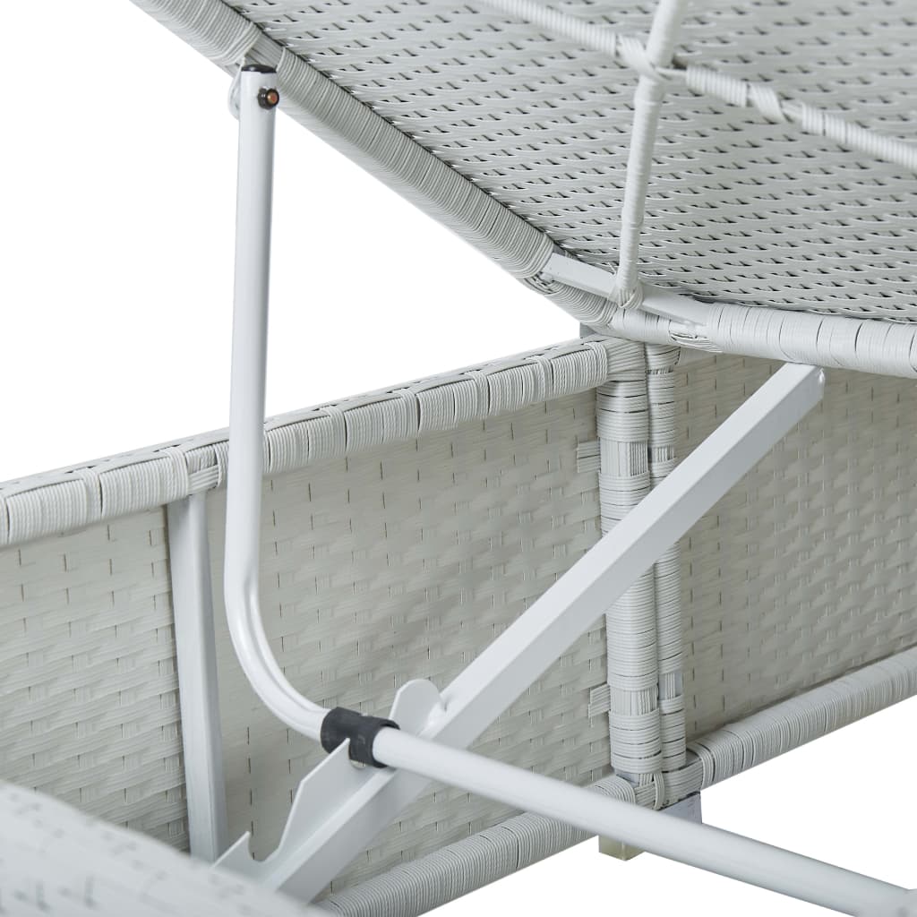 3-delige Ligbeddenset met theetafel poly rattan wit is nu te koop bij PeponiXL, paradijselijk wonen!