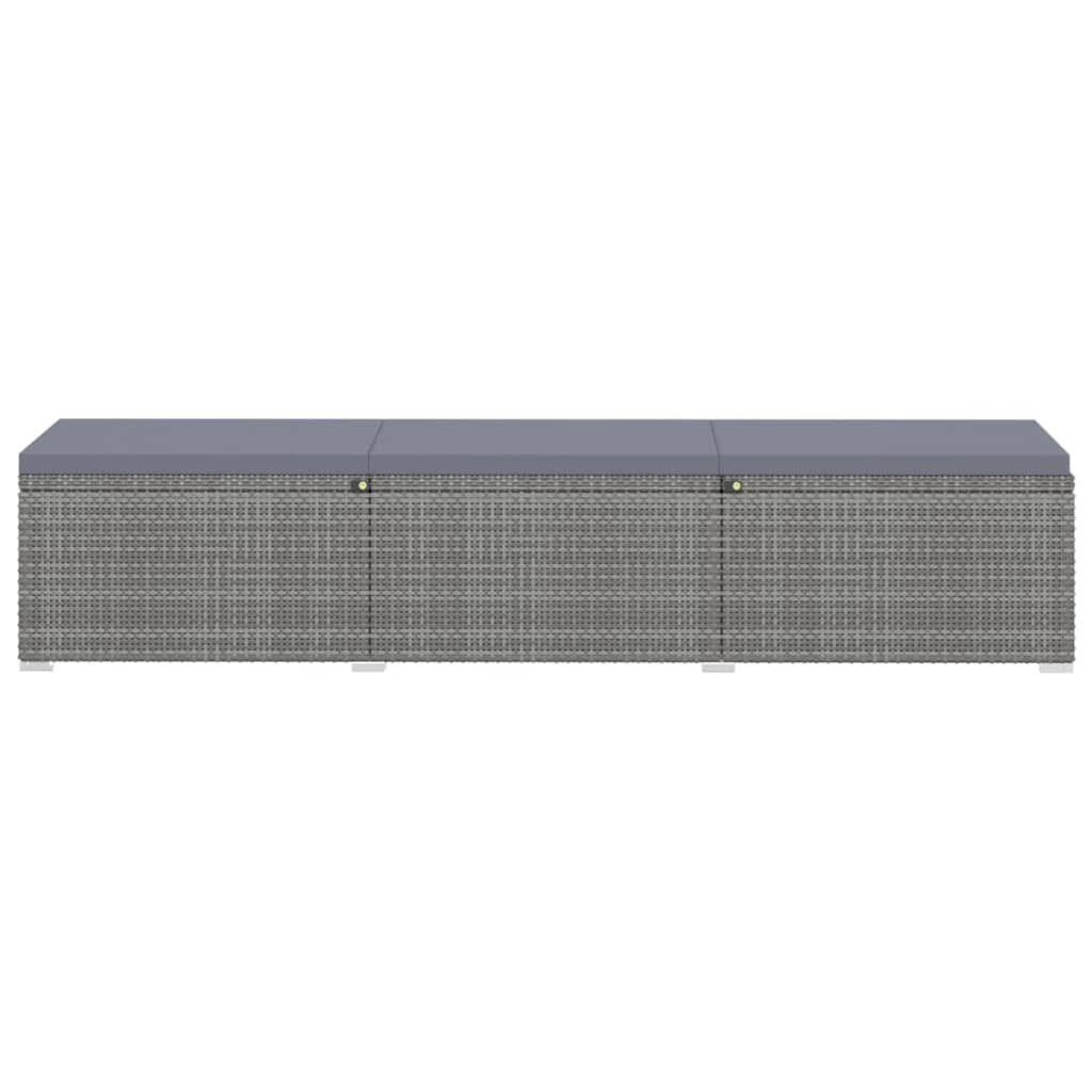 3-delige Ligbeddenset met theetafel poly rattan grijs is nu te koop bij PeponiXL, paradijselijk wonen!
