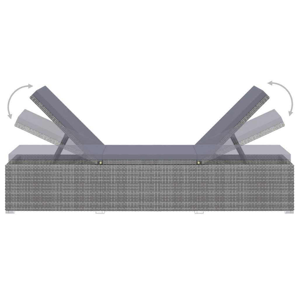 3-delige Ligbeddenset met theetafel poly rattan grijs is nu te koop bij PeponiXL, paradijselijk wonen!
