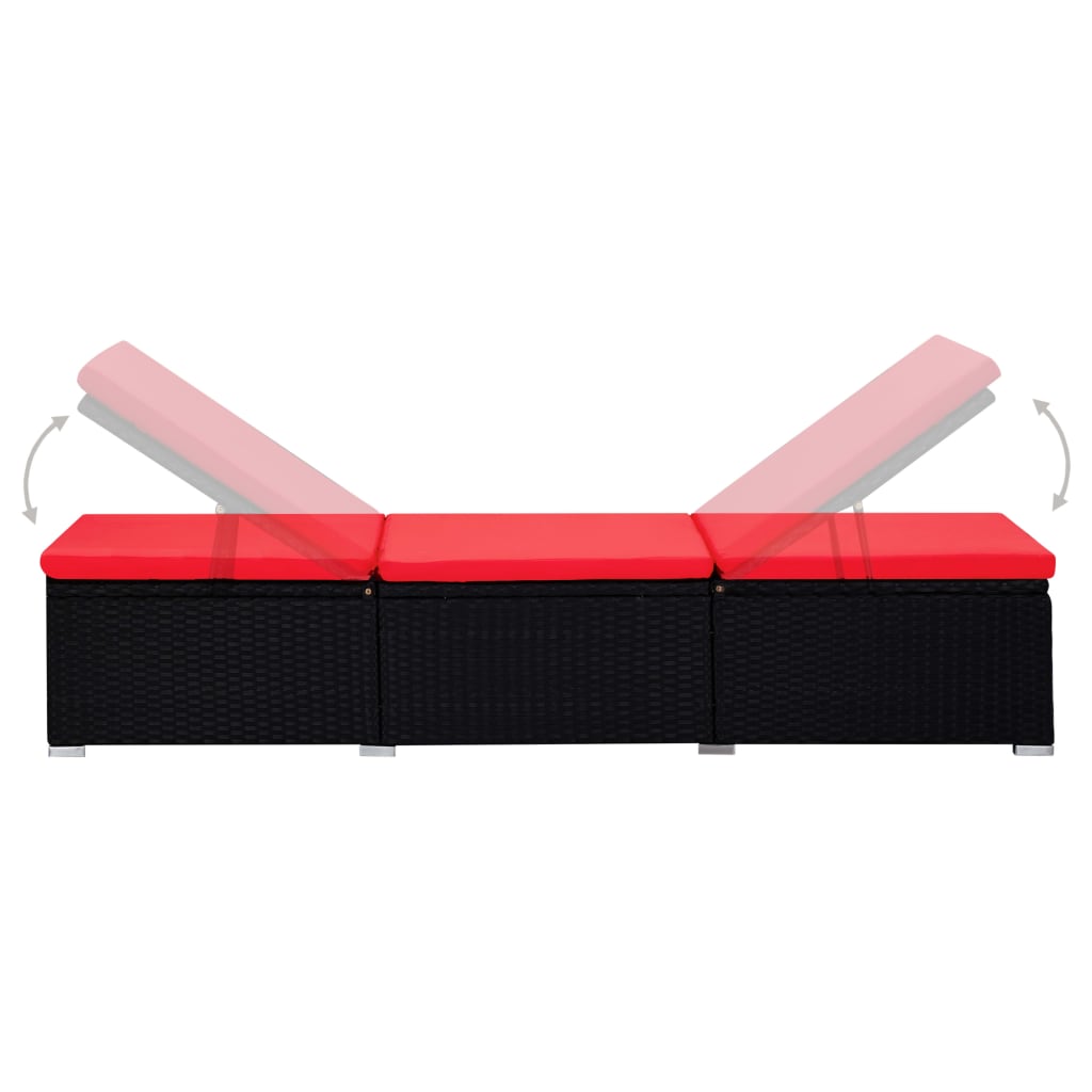 3-delige Ligbeddenset met theetafel poly rattan zwart is nu te koop bij PeponiXL, paradijselijk wonen!
