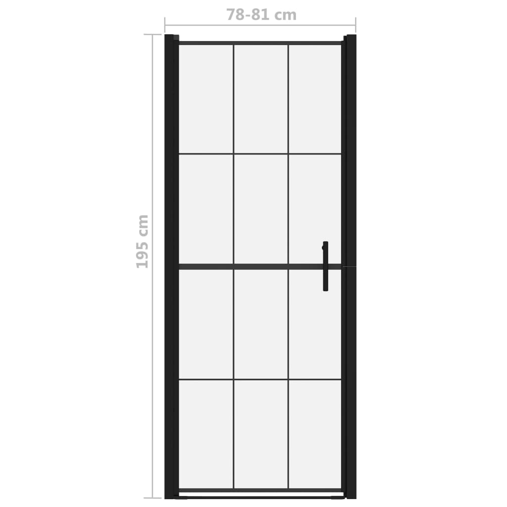 Douchedeur 81x195 cm gehard glas zwart is nu te koop bij PeponiXL, paradijselijk wonen!