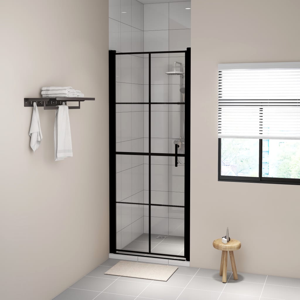 Douchedeuren 81x195 cm gehard glas zwart is nu te koop bij PeponiXL, paradijselijk wonen!