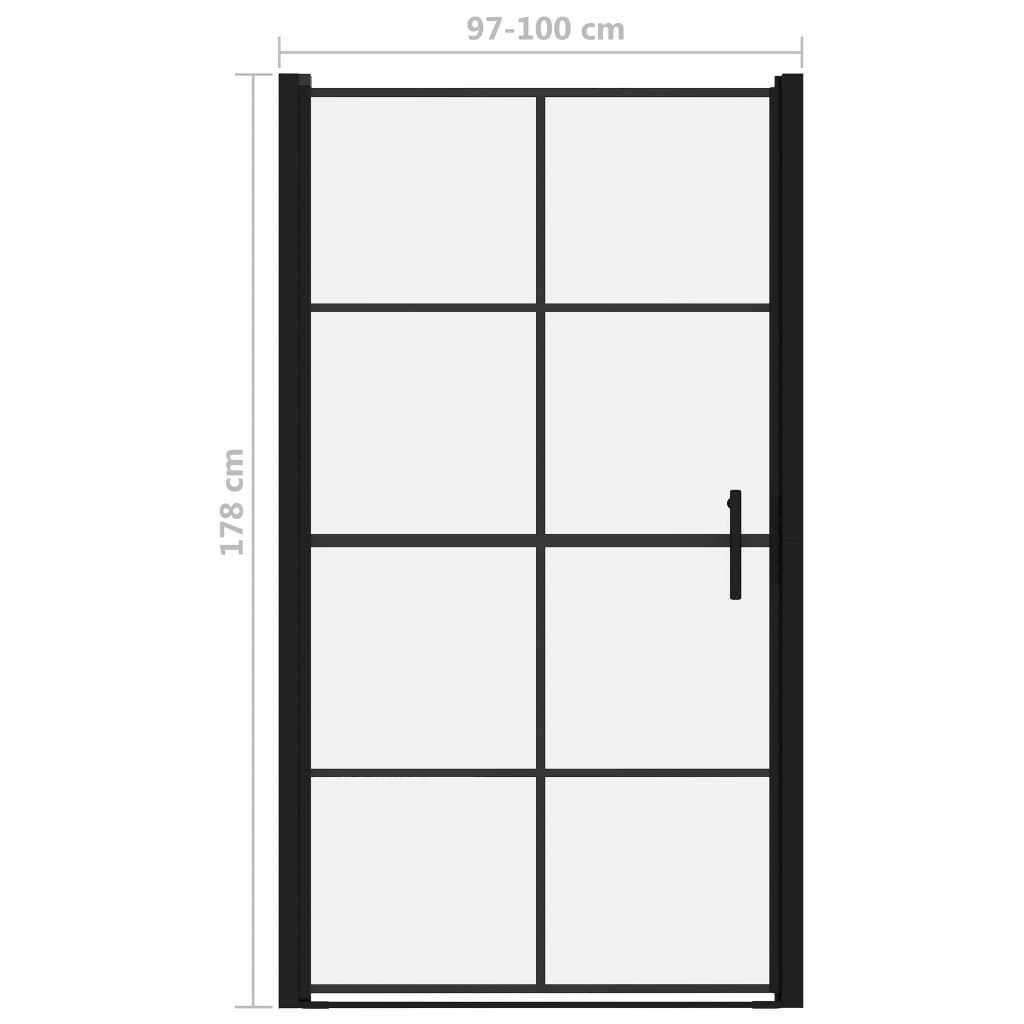 Douchedeur 100x178 cm gehard glas zwart is nu te koop bij PeponiXL, paradijselijk wonen!