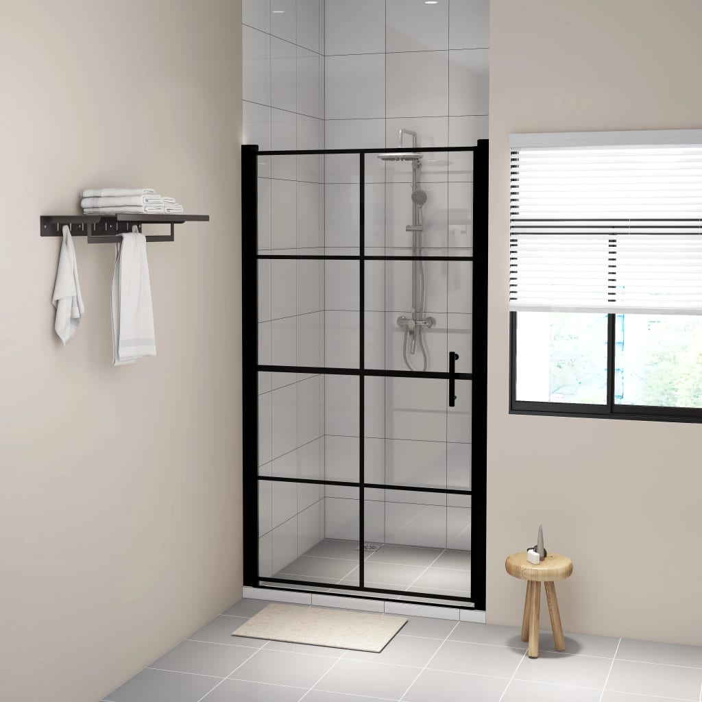 Douchedeur 100x178 cm gehard glas zwart is nu te koop bij PeponiXL, paradijselijk wonen!