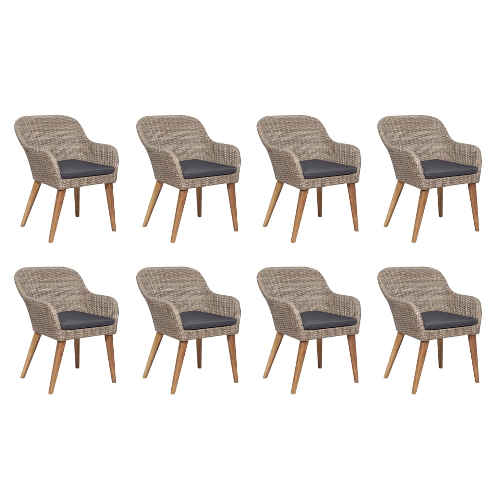 9-delige Tuinset met kussens poly rattan zwart is nu te koop bij PeponiXL, paradijselijk wonen!
