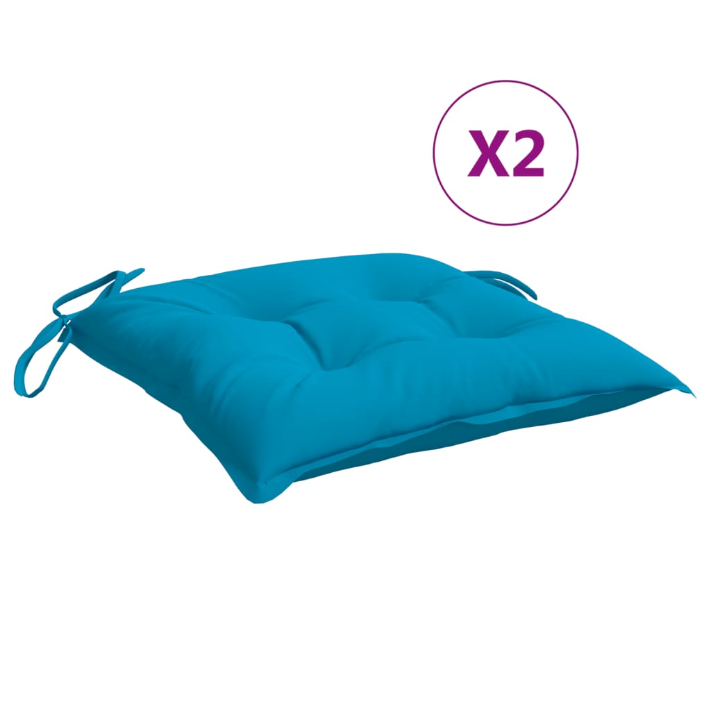 Stoelkussens 2 st 40x40x7 cm oxford stof lichtblauw is nu te koop bij PeponiXL, paradijselijk wonen!