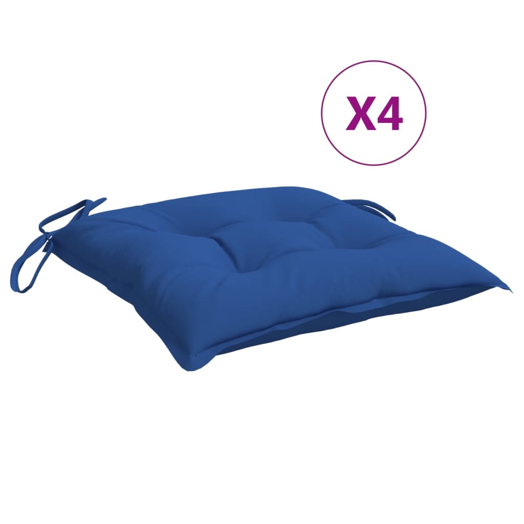 Stoelkussens 4 st 40x40x7 cm oxford stof blauw