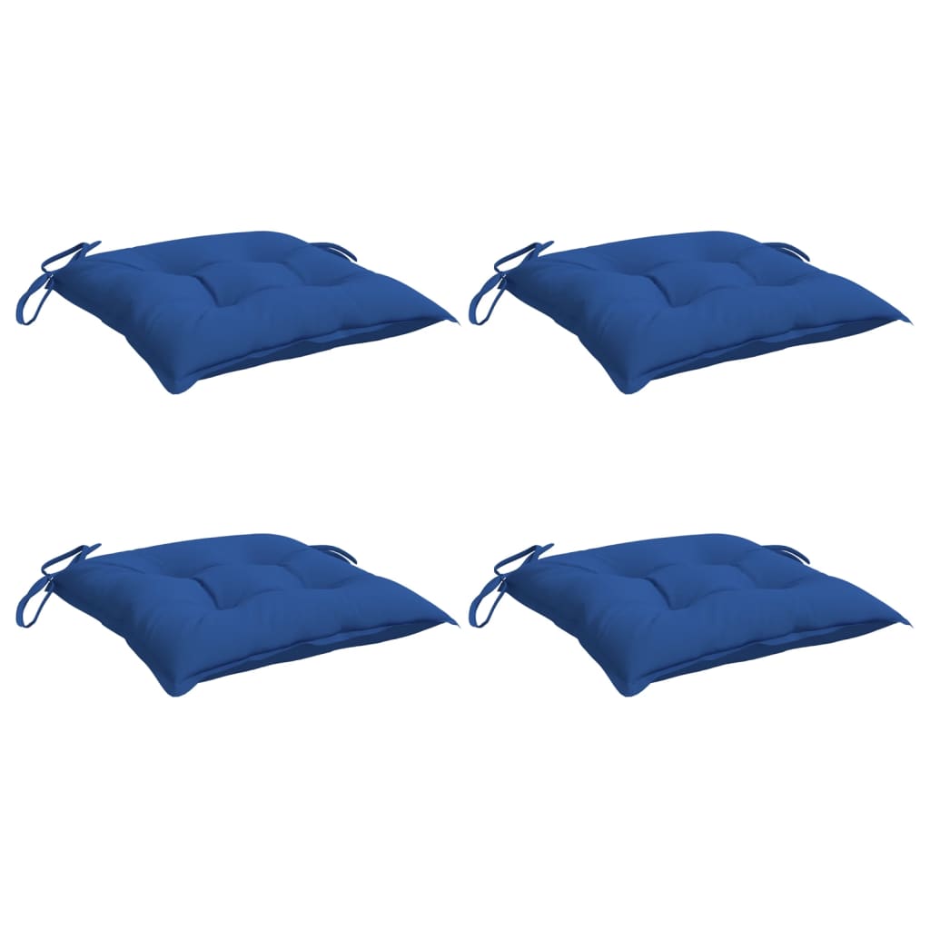 Stoelkussens 4 st 40x40x7 cm oxford stof blauw