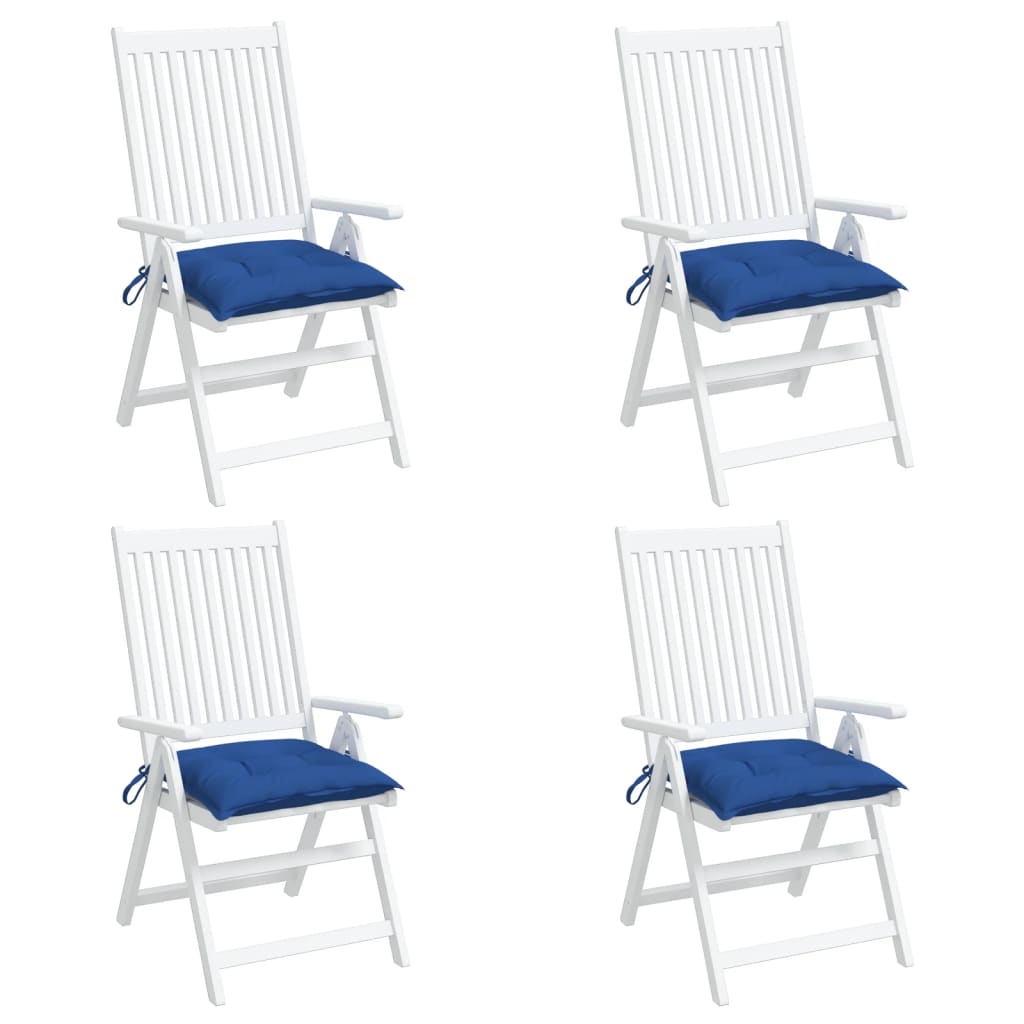 Stoelkussens 4 st 40x40x7 cm oxford stof blauw