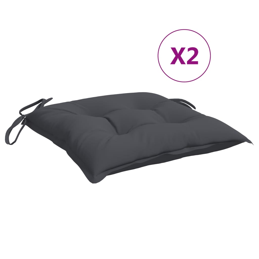Stoelkussens 2 st 50x50x7 cm oxford stof antracietkleurig is nu te koop bij PeponiXL, paradijselijk wonen!