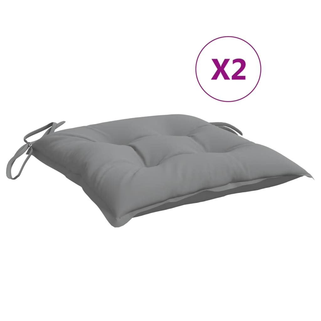 Stoelkussens 2 st 50x50x7 cm oxford stof grijs