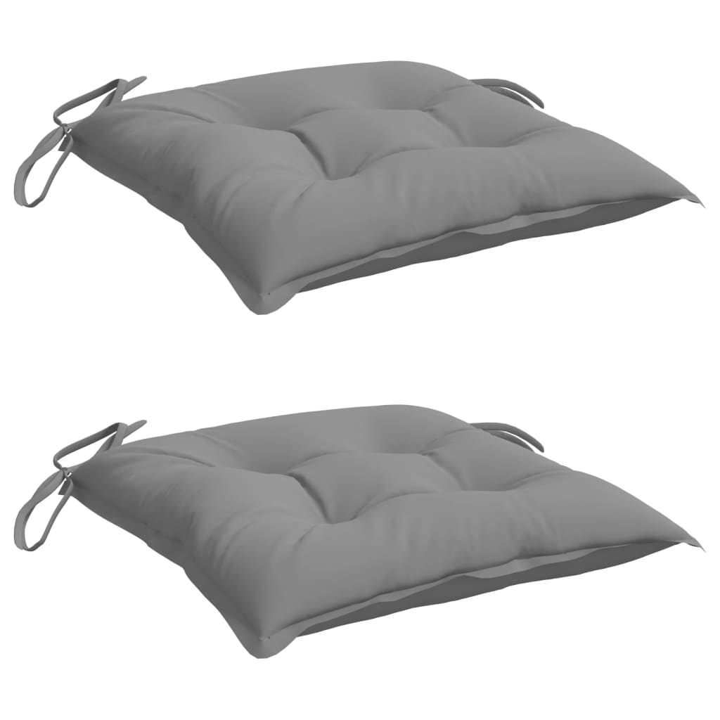 Stoelkussens 2 st 50x50x7 cm oxford stof grijs