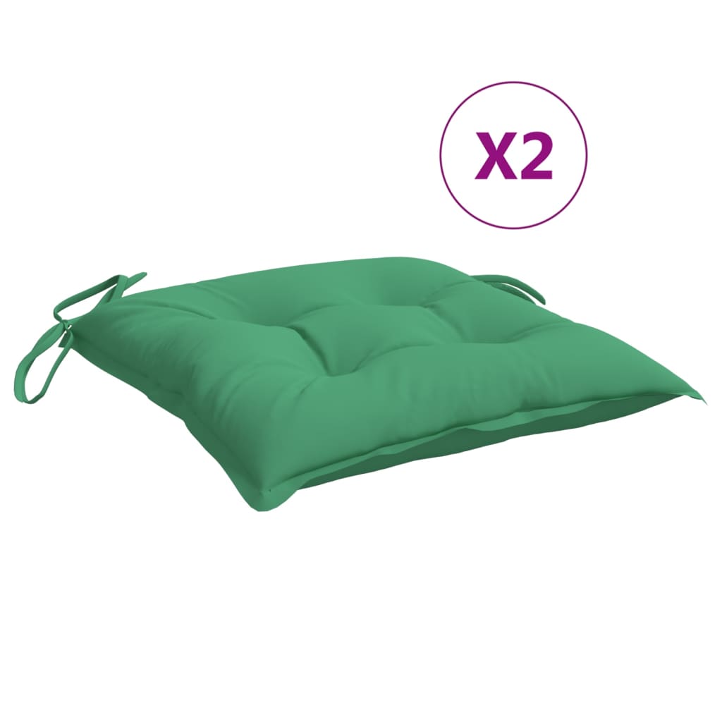 Stoelkussens 2 st 50x50x7 cm oxford stof groen