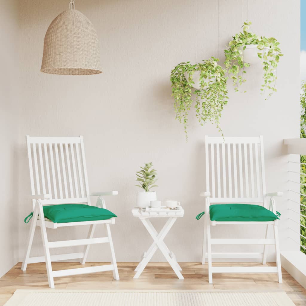 Stoelkussens 2 st 50x50x7 cm oxford stof groen