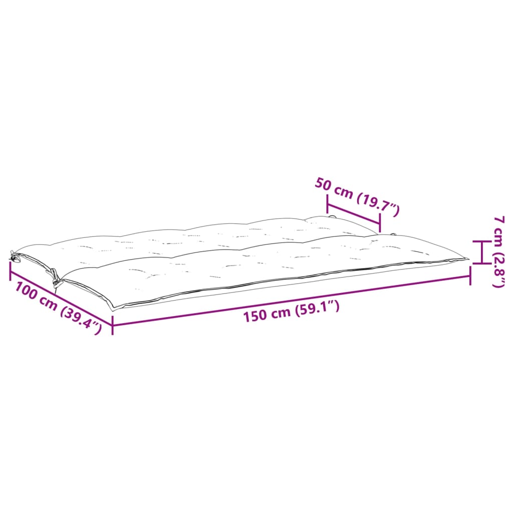 Tuinbankkussen 150x(50+50)x7 cm oxford stof antracietkleurig is nu te koop bij PeponiXL, paradijselijk wonen!