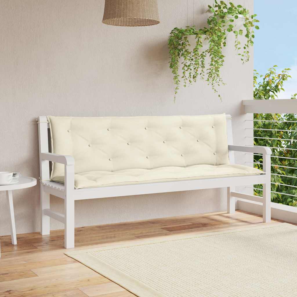 Tuinbankkussen 150x(50+50)x7 cm oxford stof crèmewit is nu te koop bij PeponiXL, paradijselijk wonen!