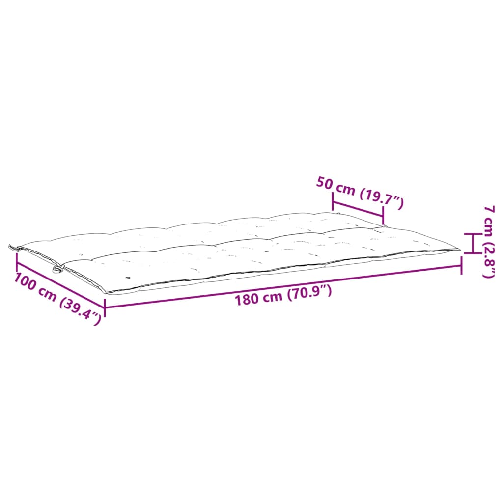 Tuinbankkussen 180x(50+50)x7 cm oxford stof antracietkleurig is nu te koop bij PeponiXL, paradijselijk wonen!