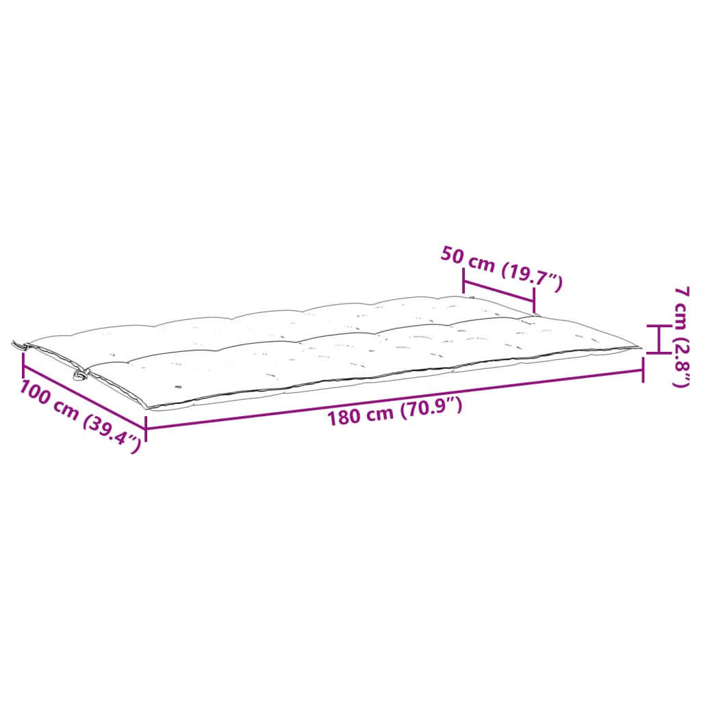 Tuinbankkussen 180x(50+50)x7 cm oxford stof crèmewit is nu te koop bij PeponiXL, paradijselijk wonen!