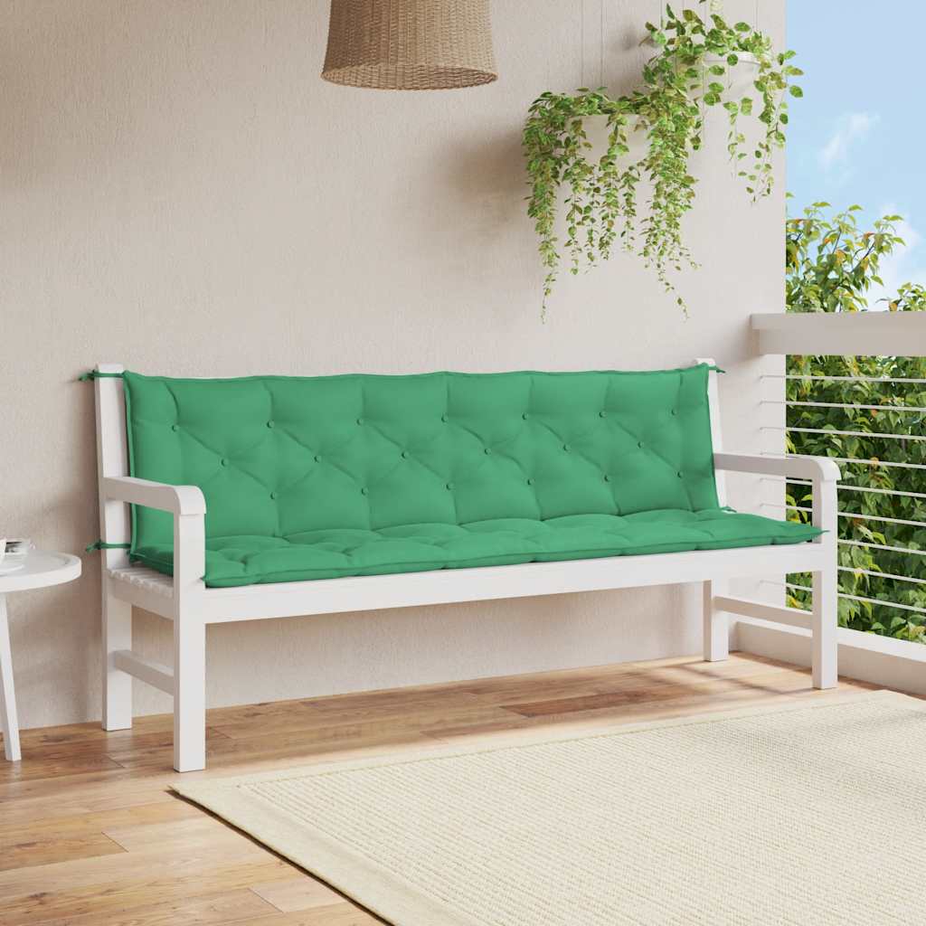 Tuinbankkussen 200x(50+50)x7 cm oxford stof groen