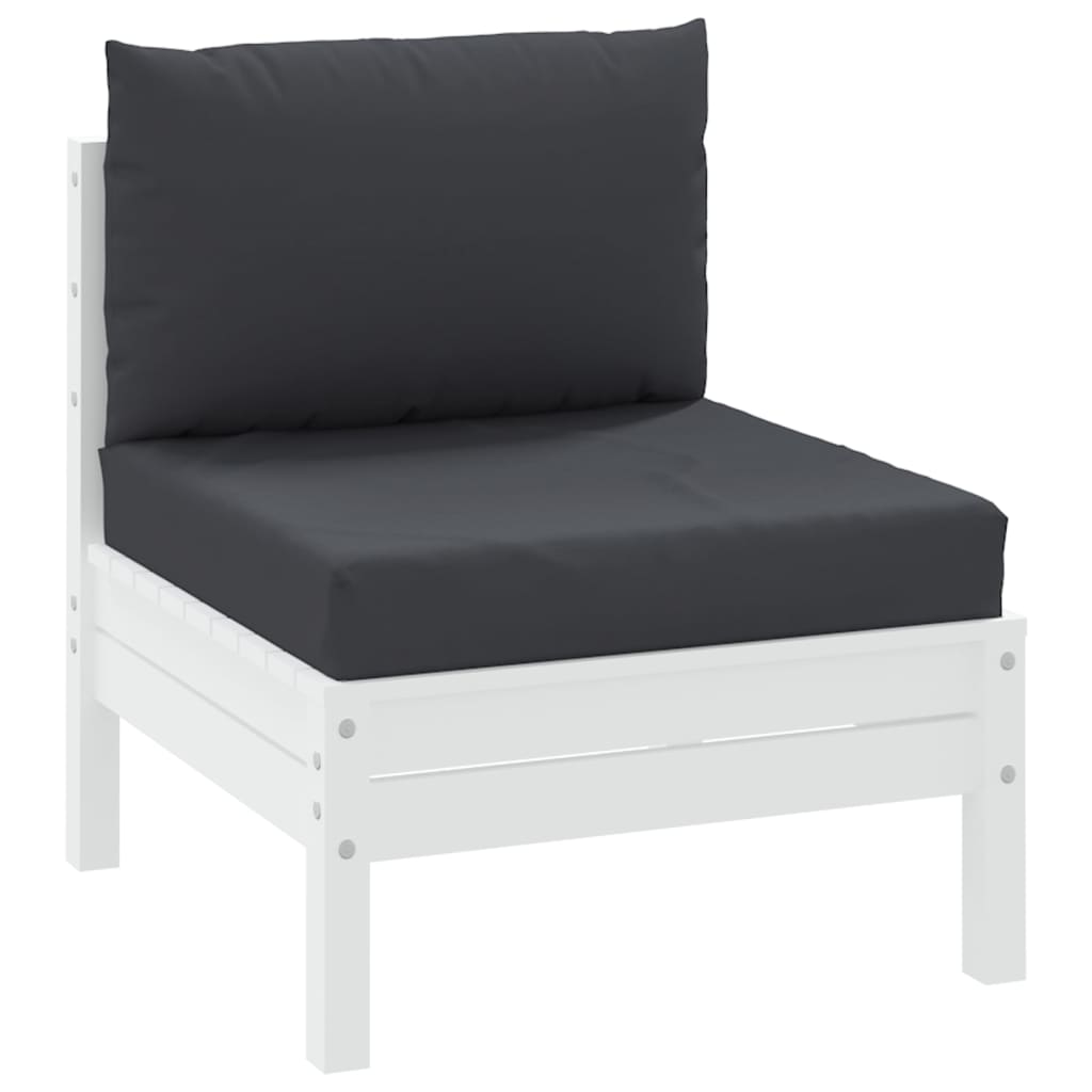 Palletkussens 2 st stof zwart