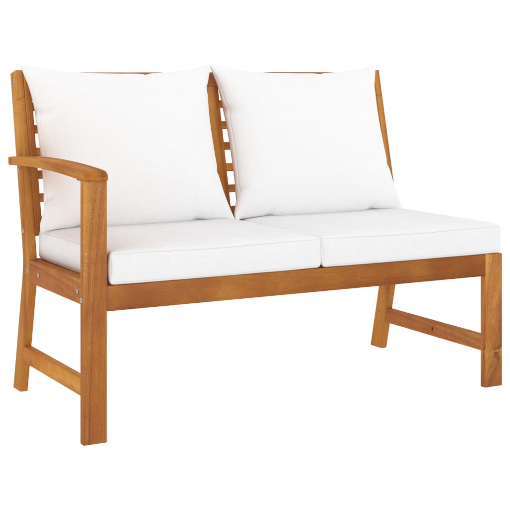 5-delige Loungeset met kussens massief acaciahout crème is nu te koop bij PeponiXL, paradijselijk wonen!