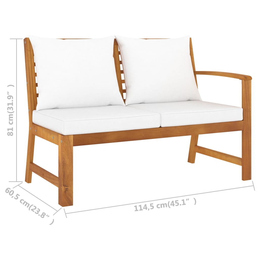 5-delige Loungeset met kussens massief acaciahout crème is nu te koop bij PeponiXL, paradijselijk wonen!