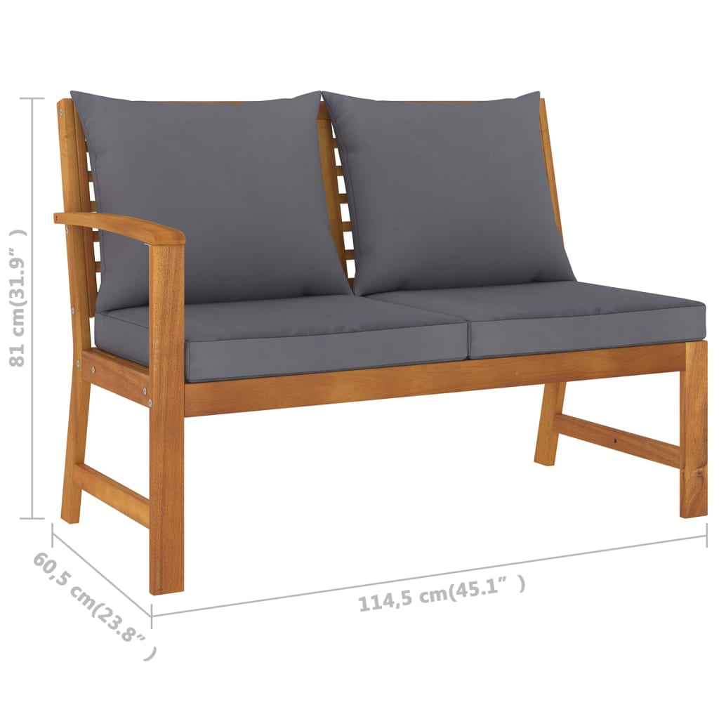 4-delige Loungeset met kussens massief acaciahout is nu te koop bij PeponiXL, paradijselijk wonen!