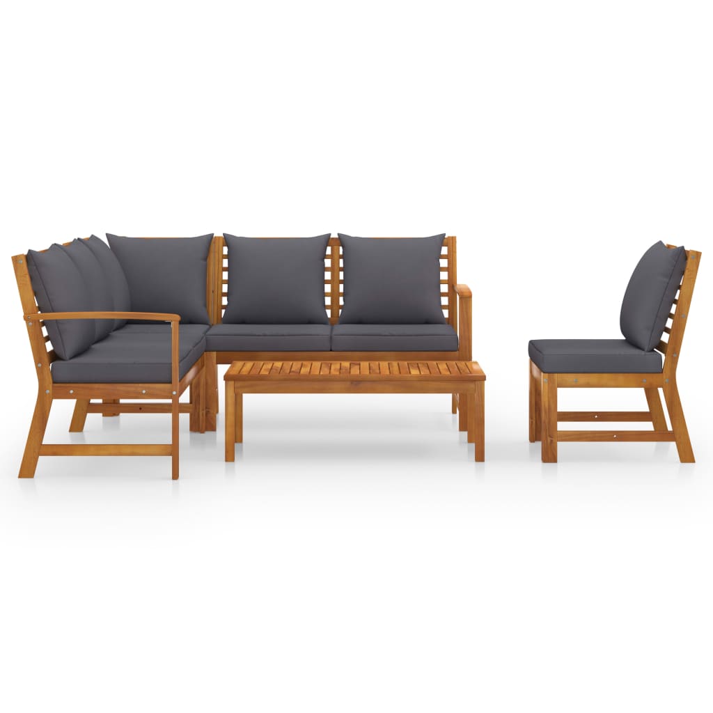 5-delige Loungeset met kussens massief acaciahout is nu te koop bij PeponiXL, paradijselijk wonen!