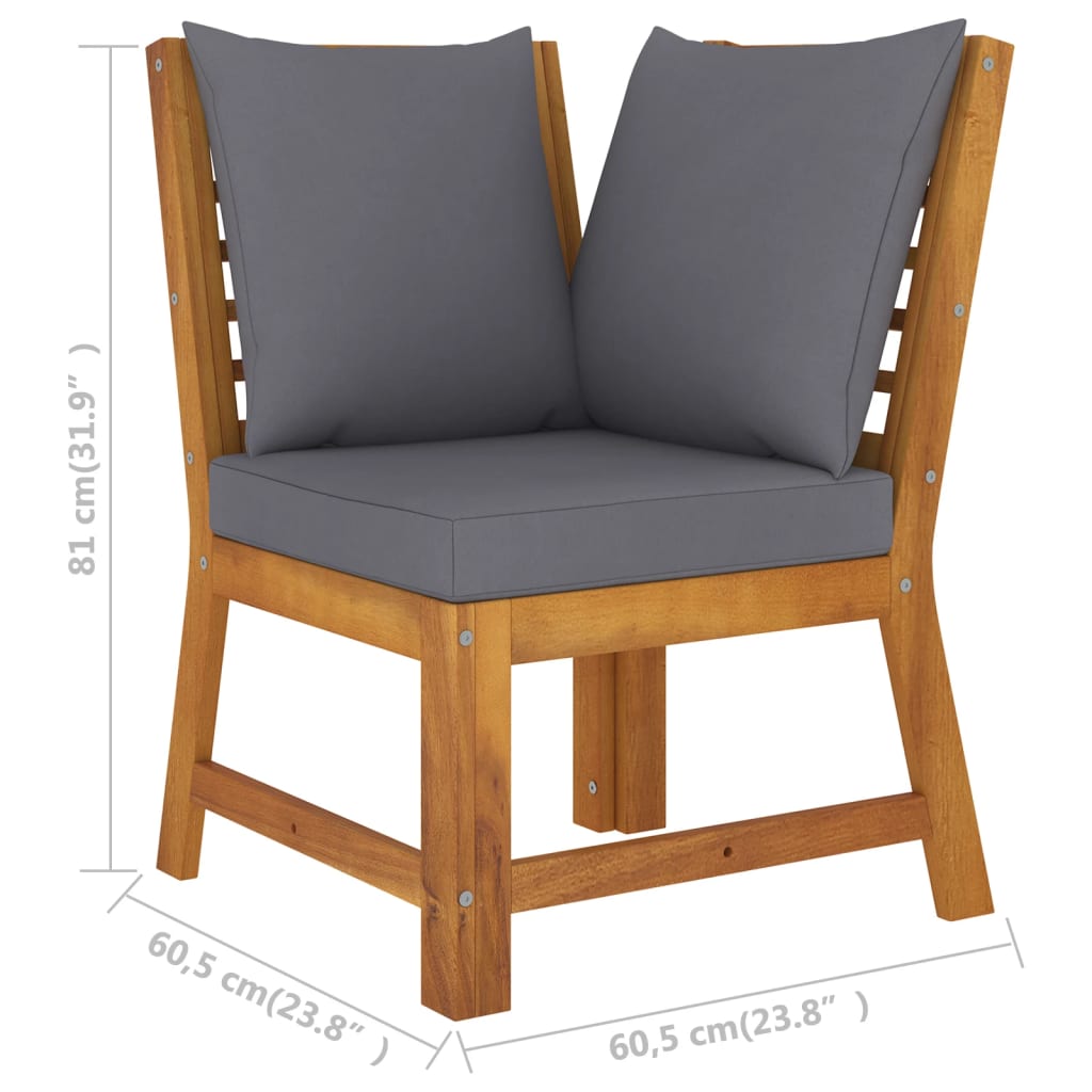 4-delige Loungeset met kussens massief acaciahout is nu te koop bij PeponiXL, paradijselijk wonen!